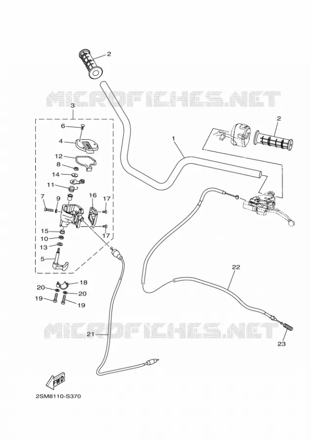 GUIDON ET CABLES Yamaha QUAD 700 2017 KODIAK  YFM700FWBD