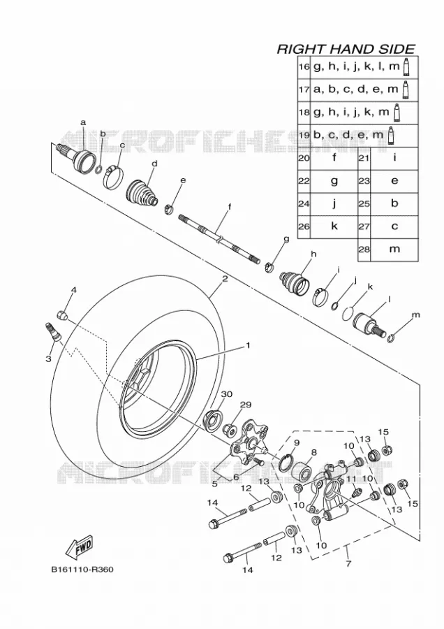 ROUE ARRIERE 2 Yamaha QUAD 700 2017 KODIAK  YFM700FWBD
