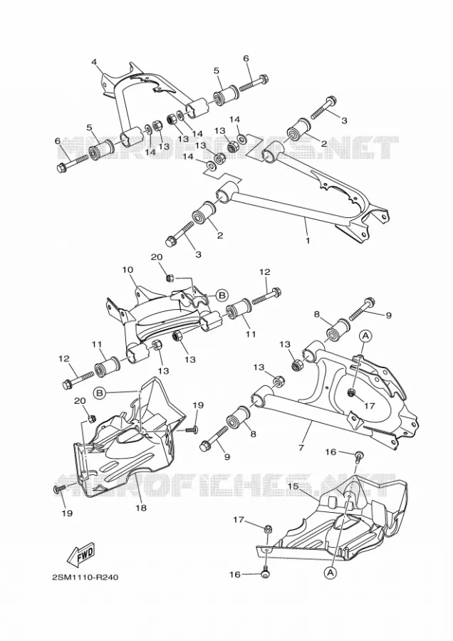 BRAS ARRIERE Yamaha QUAD 700 2017 KODIAK  YFM700FWBD