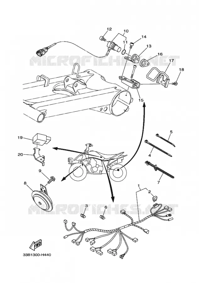 PARTIE ELECTRIQUE 2 Yamaha QUAD 250 2009 RAPTOR  YFM250R