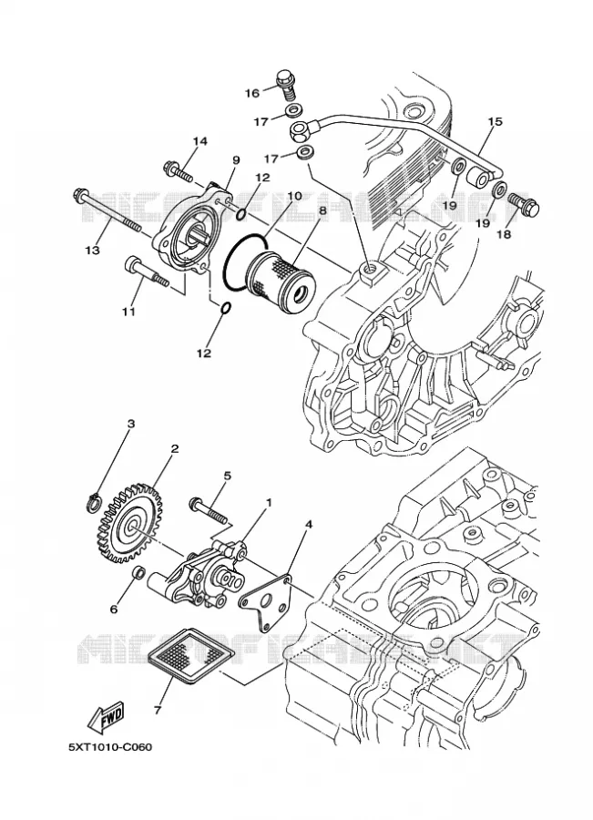POMPE A HUILE Yamaha QUAD 250 2009 RAPTOR  YFM250R