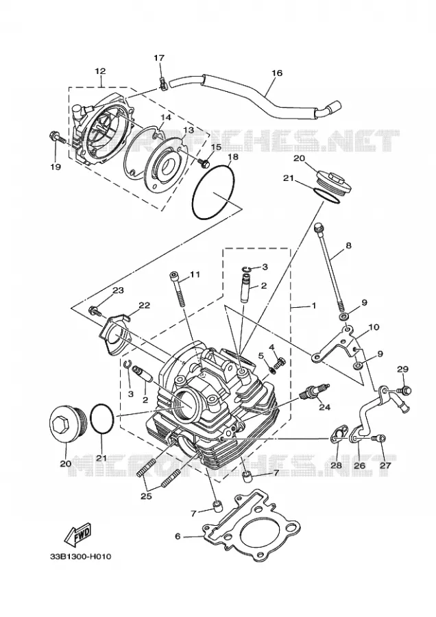 CULASSE Yamaha QUAD 250 2009 RAPTOR  YFM250R
