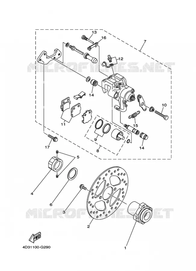 ETRIER DE FREIN ARRIERE Yamaha QUAD 250 2009 RAPTOR  YFM250R