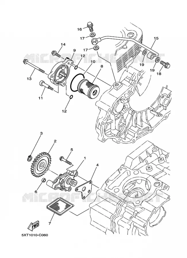 POMPE A HUILE Yamaha QUAD 250 2009 RAPTOR  YFM250R
