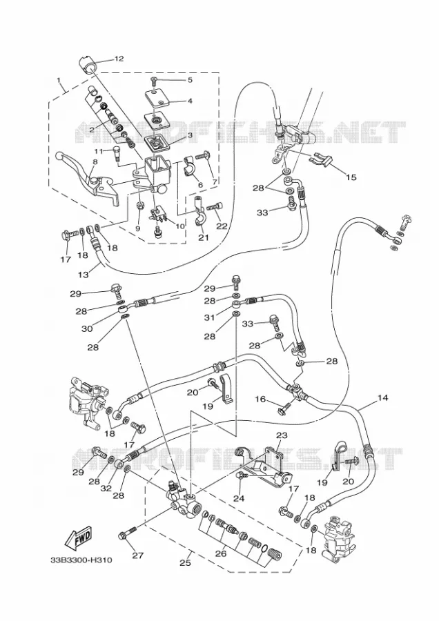 MAITRE CYLINDRE DE FREIN AVANT Yamaha QUAD 250 2009 RAPTOR  YFM250R