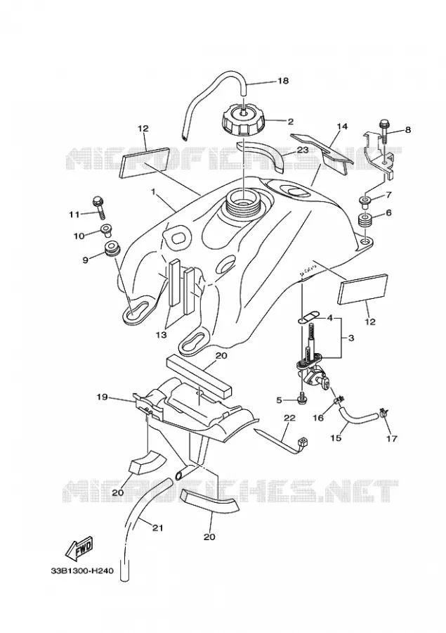 RESERVOIR A ESSENCE Yamaha QUAD 250 2009 RAPTOR  YFM250R