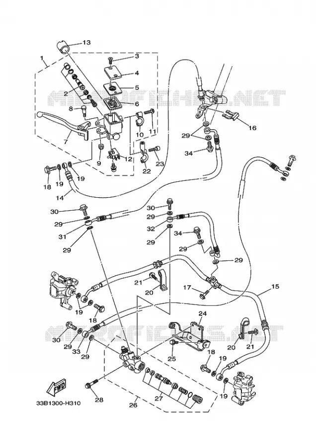 MAITRE CYLINDRE DE FREIN AVANT Yamaha QUAD 250 2010 RAPTOR  YFM250R