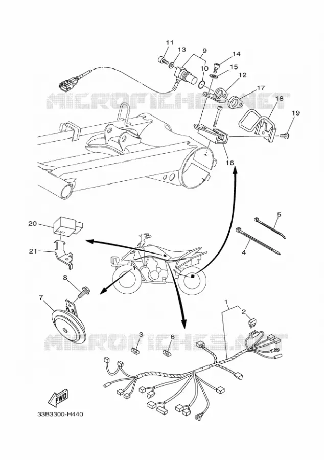 PARTIE ELECTRIQUE 2 Yamaha QUAD 250 2010 RAPTOR  YFM250R