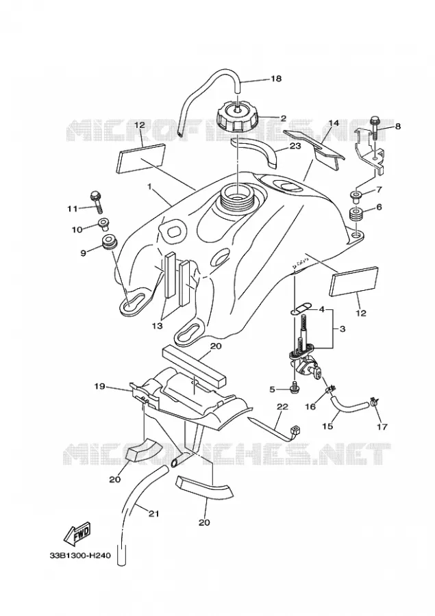 RESERVOIR A ESSENCE Yamaha QUAD 250 2010 RAPTOR  YFM250R
