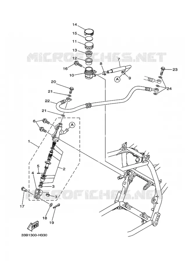 MAITRE CYLINDRE DE FREIN ARRIERE Yamaha QUAD 250 2010 RAPTOR  YFM250R