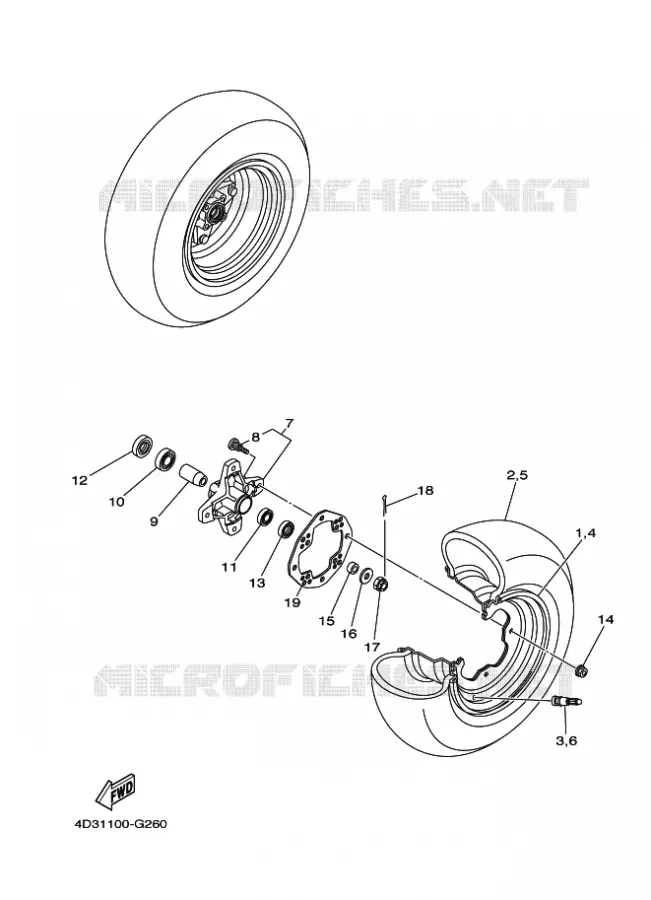 ROUE AVANT Yamaha QUAD 250 2010 RAPTOR  YFM250R
