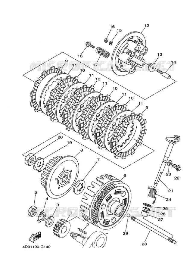 EMBRAYAGE DE DEMARREUR Yamaha QUAD 250 2011 RAPTOR  YFM250R