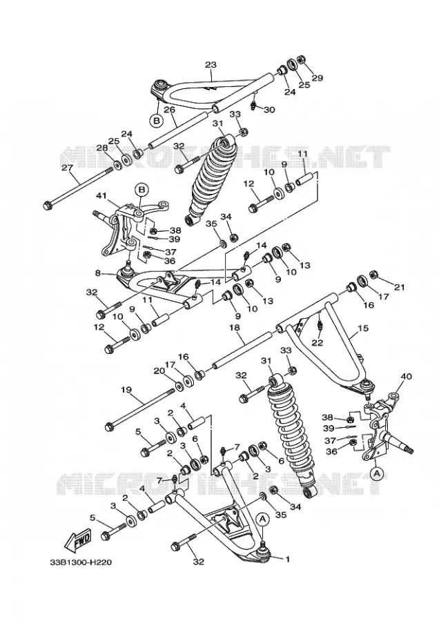 SUSPENSION / ROUE AVANT Yamaha QUAD 250 2011 RAPTOR  YFM250R