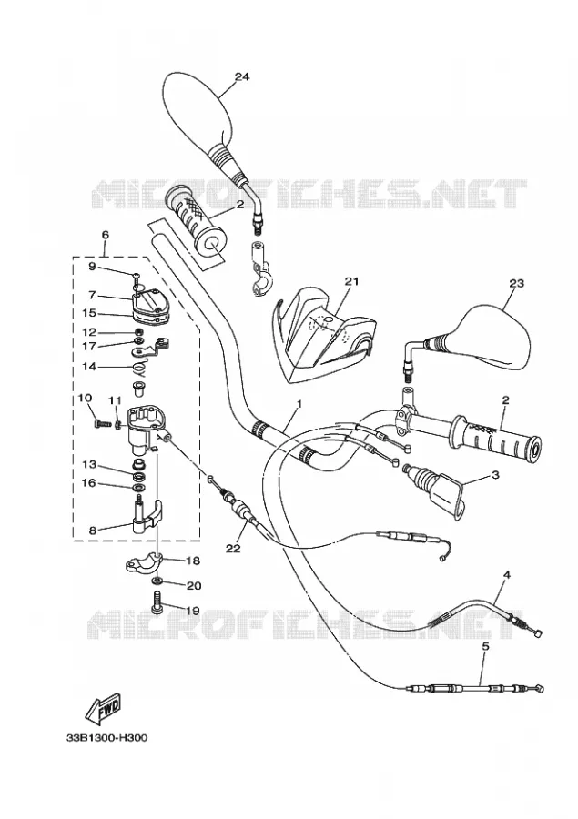 GUIDON ET CABLES Yamaha QUAD 250 2011 RAPTOR  YFM250R