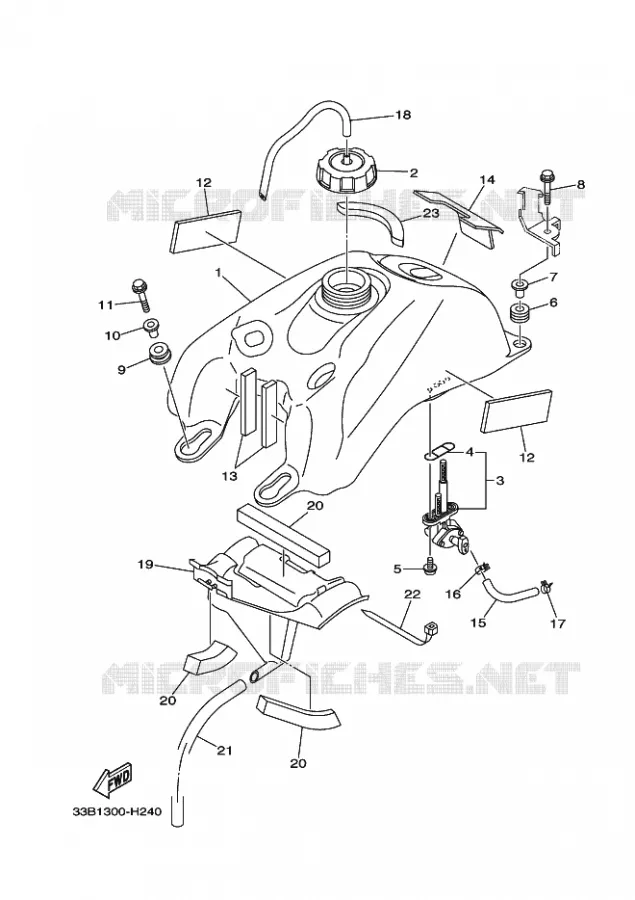 RESERVOIR A ESSENCE Yamaha QUAD 250 2011 RAPTOR  YFM250R