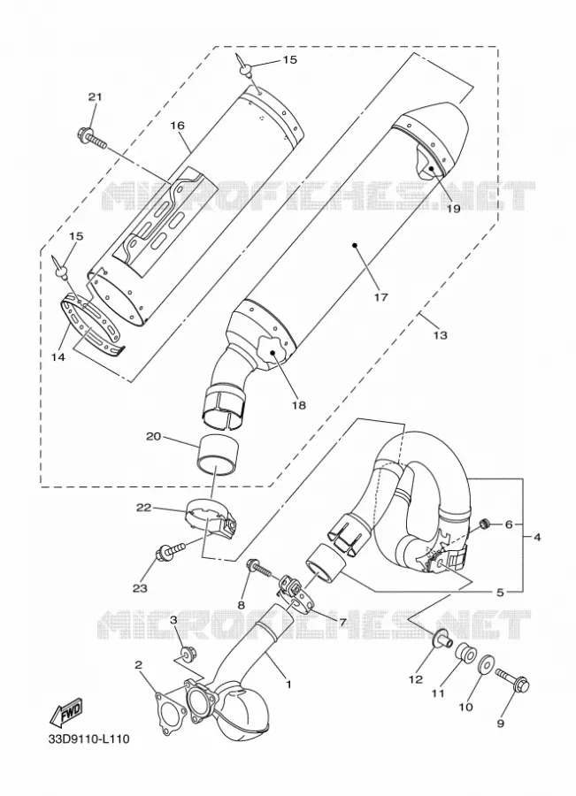 ECHAPPEMENT Yamaha MOTO 450 2012 YZF  YZ450F