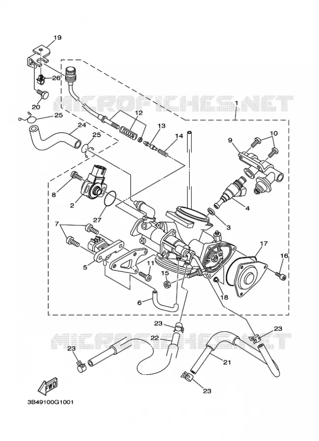 BOITIER PAPILLON INJECTION Yamaha QUAD 700 2008 GRIZZLY 700  EPS  YFM700FWAD