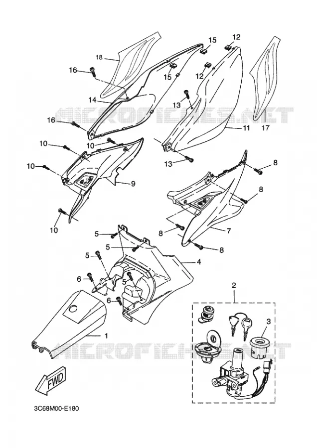 COUVERCLE LATERAL Yamaha SCOOTER 50 2006 NITRO  YQ50