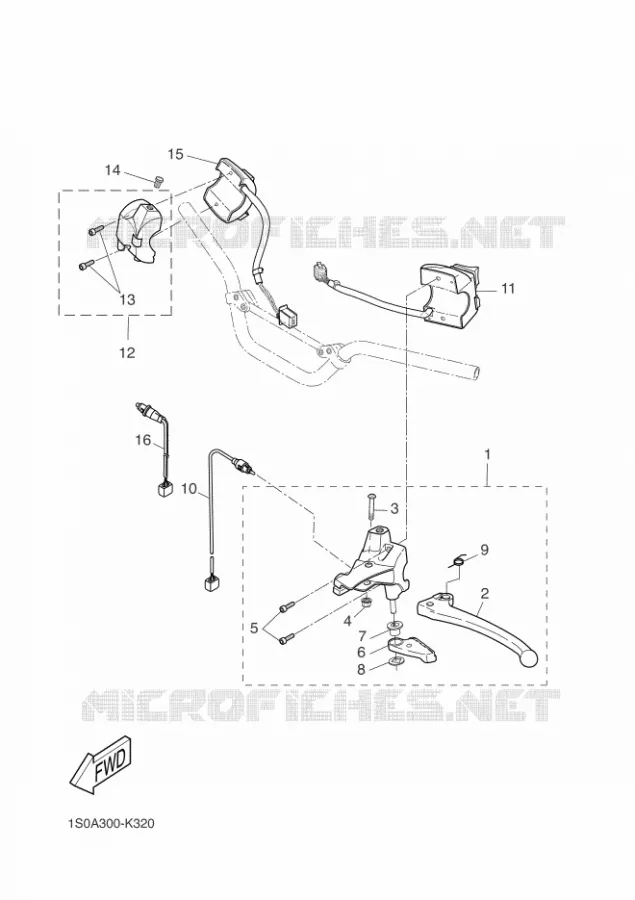 COMMODO / LEVIER Yamaha SCOOTER 50 2016 STUNT NAKED  EW50N