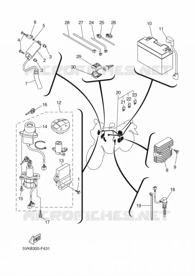 PARTIE ELECTRIQUE 1 Yamaha MOTO 660 2009 XTR  XT660R