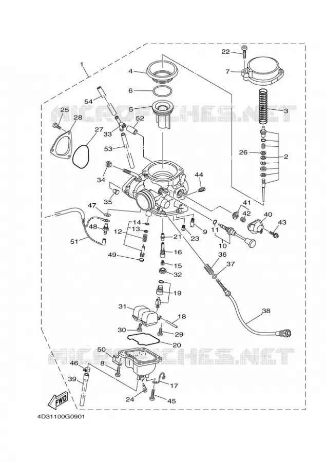 CARBURATEUR Yamaha QUAD 250 2009 RAPTOR  YFM250R