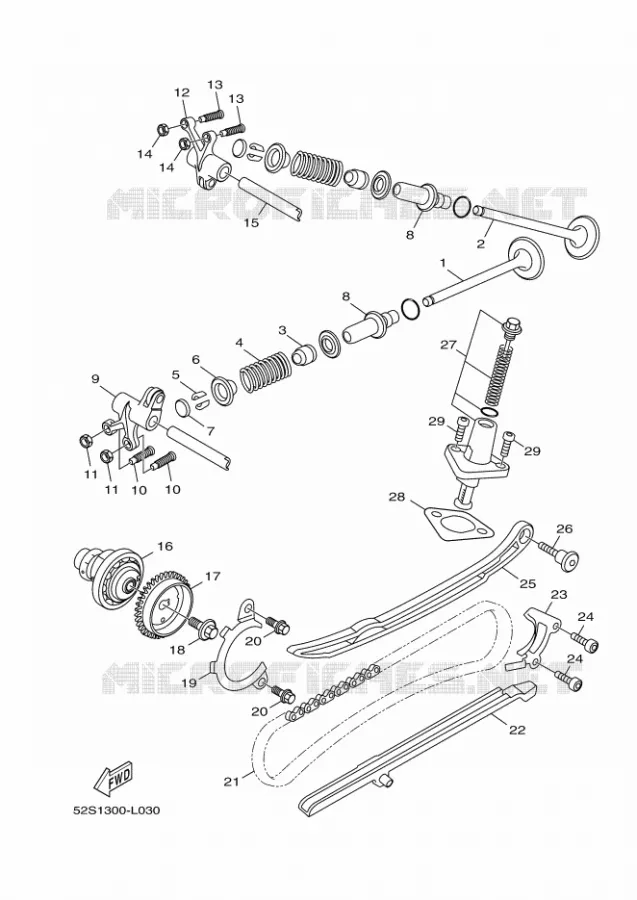 SOUPAPE Yamaha SCOOTER 151 2016 XENTER  HW151