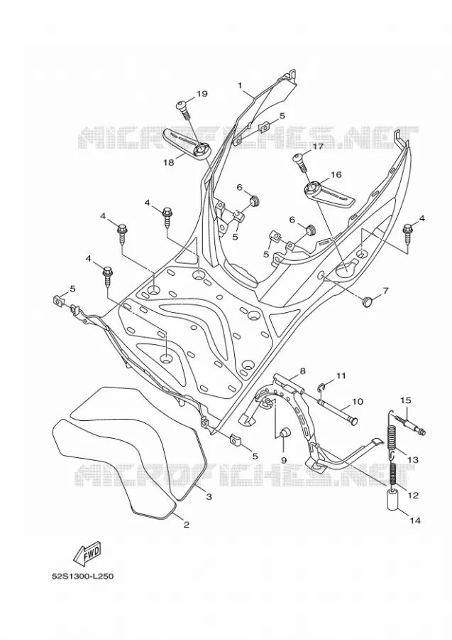 SUPPORT / REPOSE PIEDS Yamaha SCOOTER 125 2016 XENTER  HW125