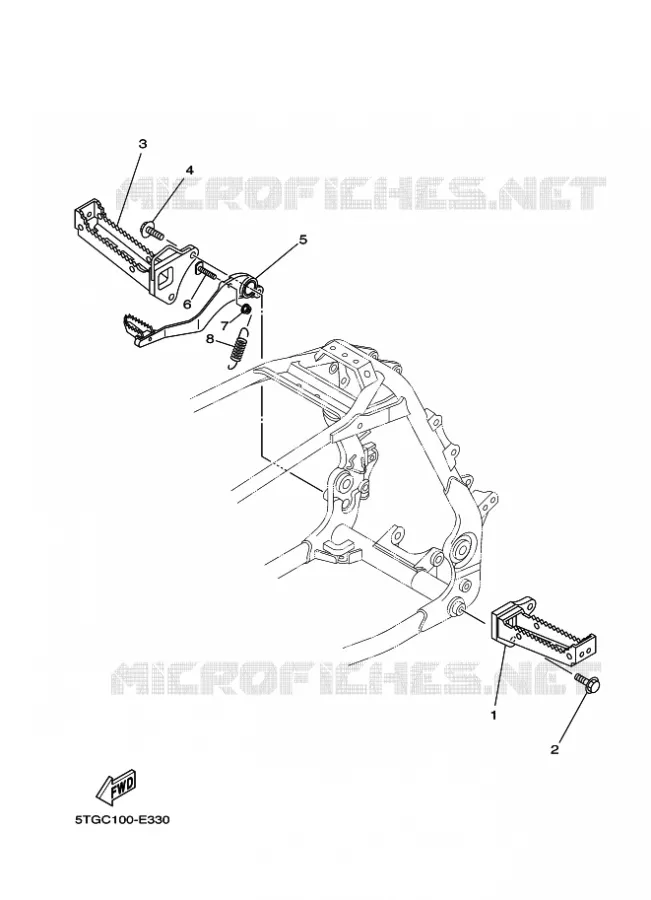 SUPPORT / REPOSE PIEDS Yamaha QUAD 450 2008 YFZ  YFZ450