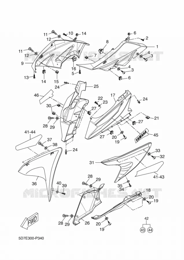 CARENAGES 1  Yamaha MOTO 125 2015 YZF-R125 ABS  YZF-R125A