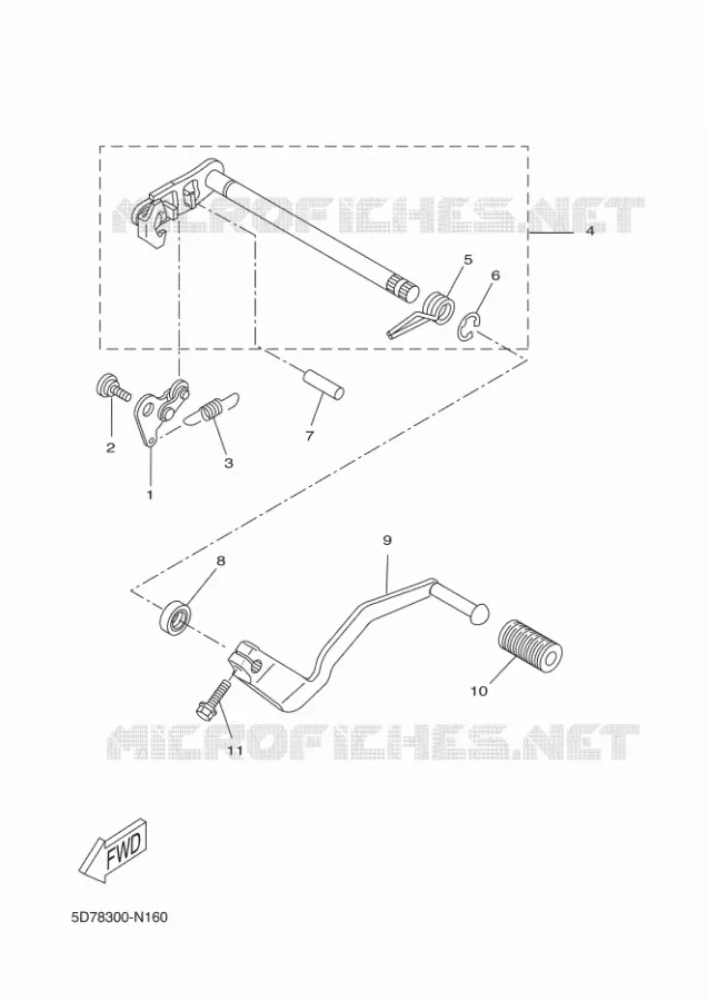 AXE DE SELECTEUR / PEDALE Yamaha MOTO 125 2015 YZF-R125 ABS  YZF-R125A