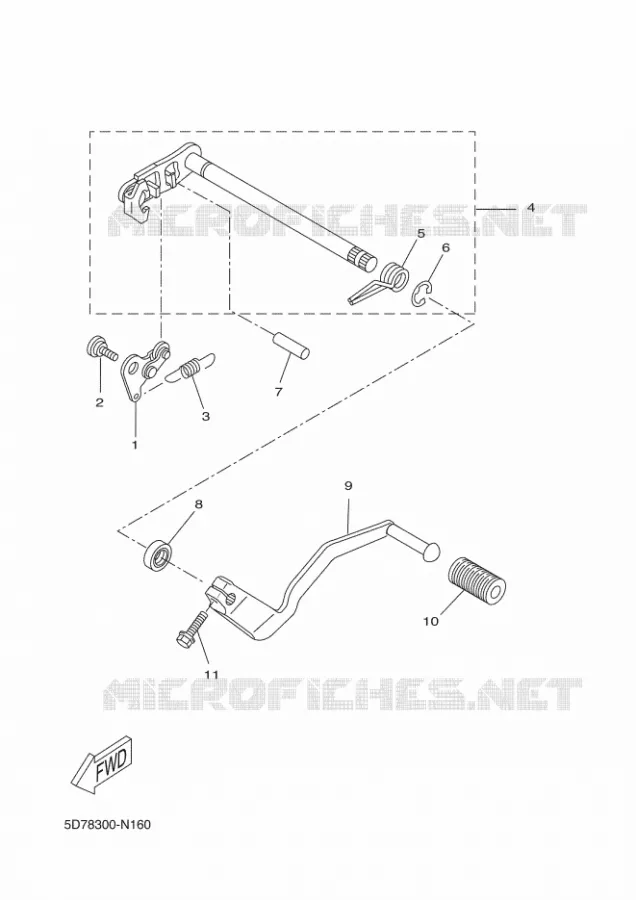 AXE DE SELECTEUR / PEDALE Yamaha MOTO 125 2016 R125  YZF-R125