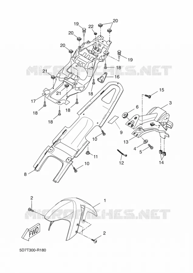 GARDE BOUE Yamaha MOTO 125 2016 R125  YZF-R125