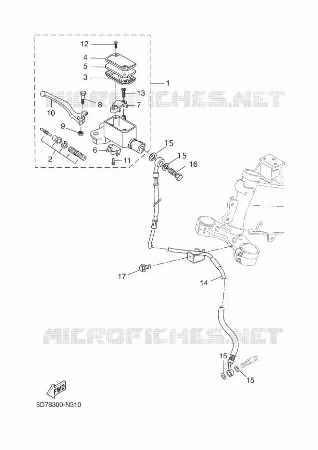 MAITRE CYLINDRE DE FREIN AVANT Yamaha MOTO 125 2016 R125  YZF-R125