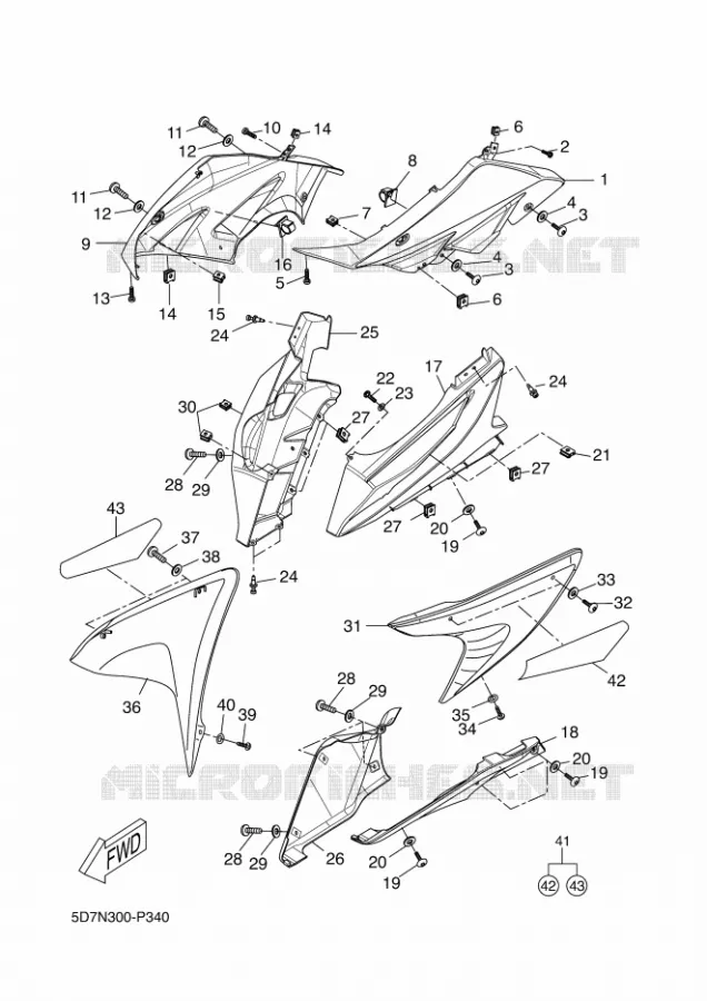 CARENAGES 1  Yamaha MOTO 125 2016 R125  YZF-R125A
