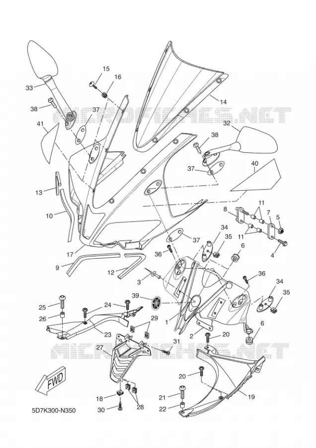 CARENAGES 2 Yamaha MOTO 125 2016 R125  YZF-R125A