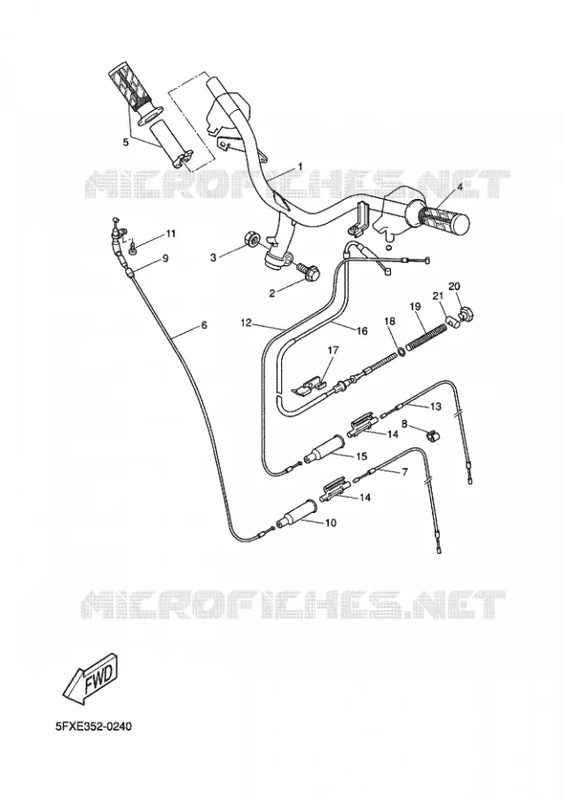 GUIDON ET CABLES Yamaha SCOOTER 50 2002 NEXT GENERATION  CW50RS
