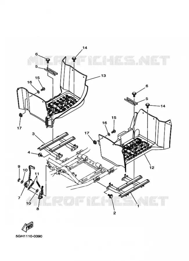 SUPPORT / REPOSE PIEDS Yamaha QUAD 400 2000 KODIAK  YFM400FWA