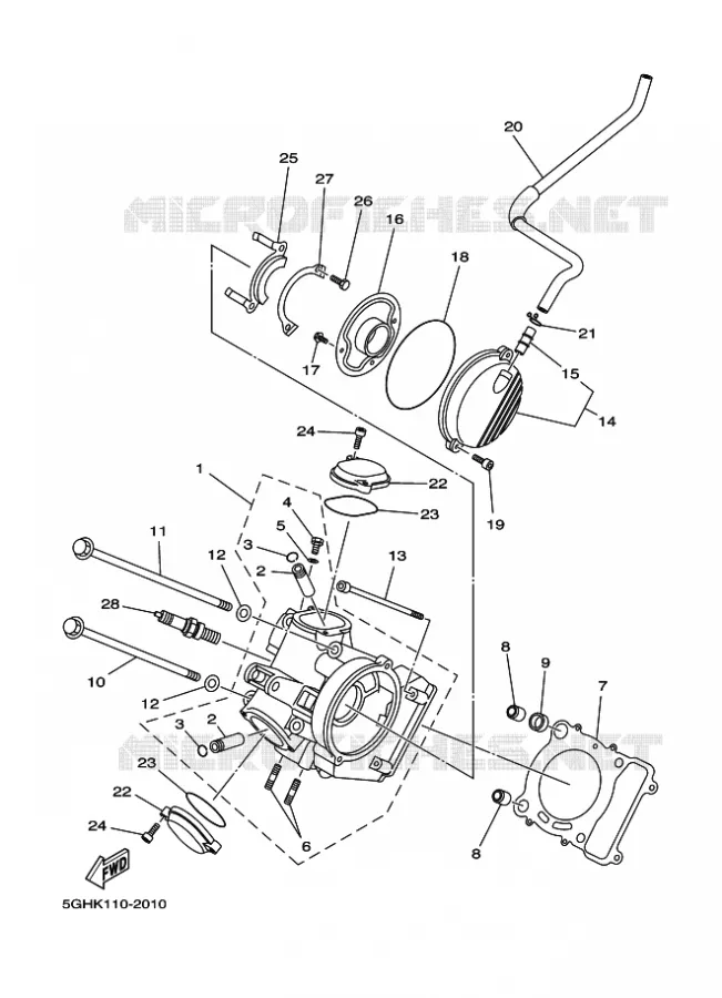 CULASSE Yamaha QUAD 400 2002 KODIAK  YFM400FWA