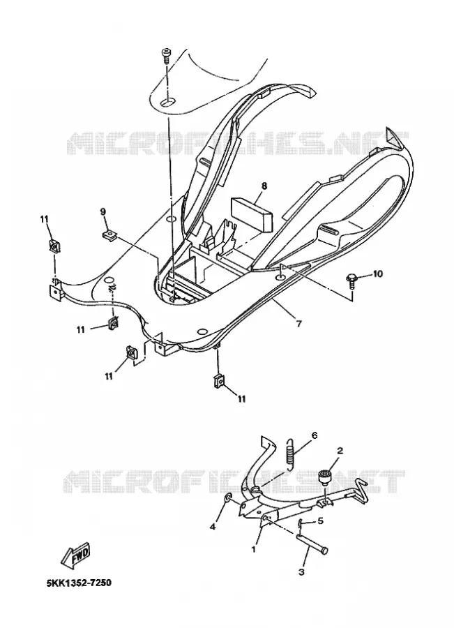 BEQUILLE / REPOSE PIEDS Yamaha SCOOTER 100 1999 OVETTO  YN100