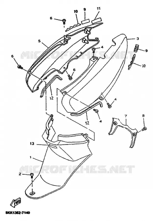 COUVERCLE LATERAL Yamaha SCOOTER 100 2001 NEOS  YN100