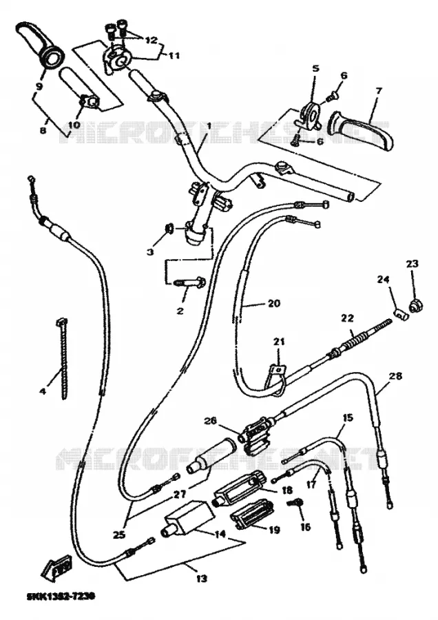 GUIDON ET CABLES Yamaha SCOOTER 100 2001 NEOS  YN100