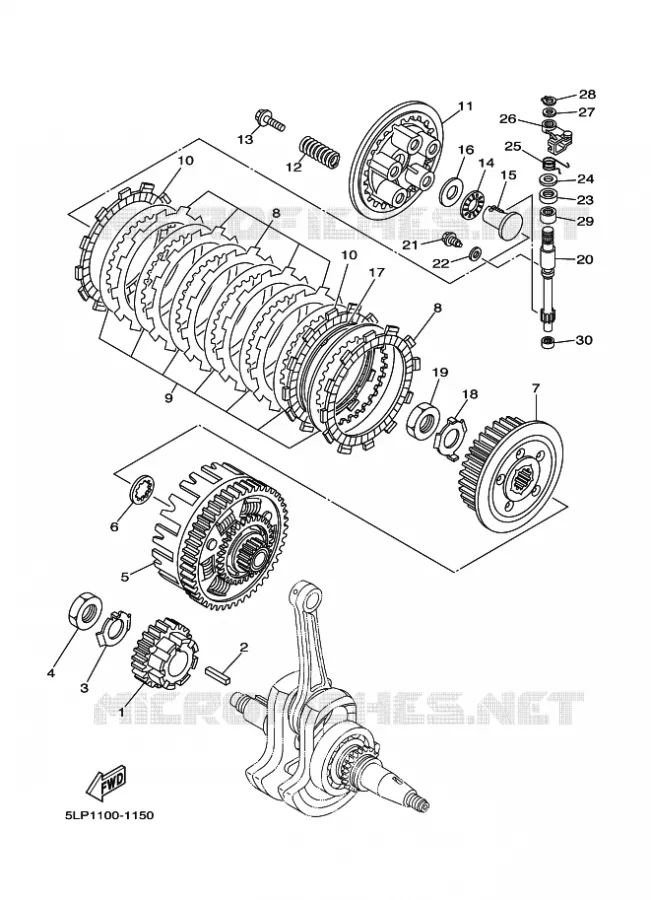 EMBRAYAGE DE DEMARREUR Yamaha QUAD 660 2005 RAPTOR  YFM660R