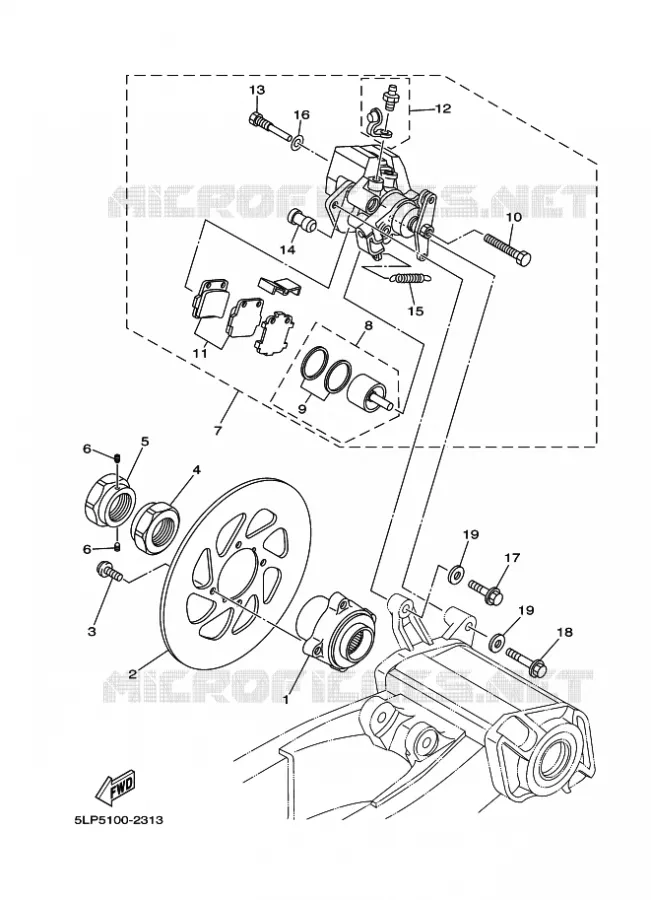 ETRIER DE FREIN ARRIERE Yamaha QUAD 660 2005 RAPTOR  YFM660R