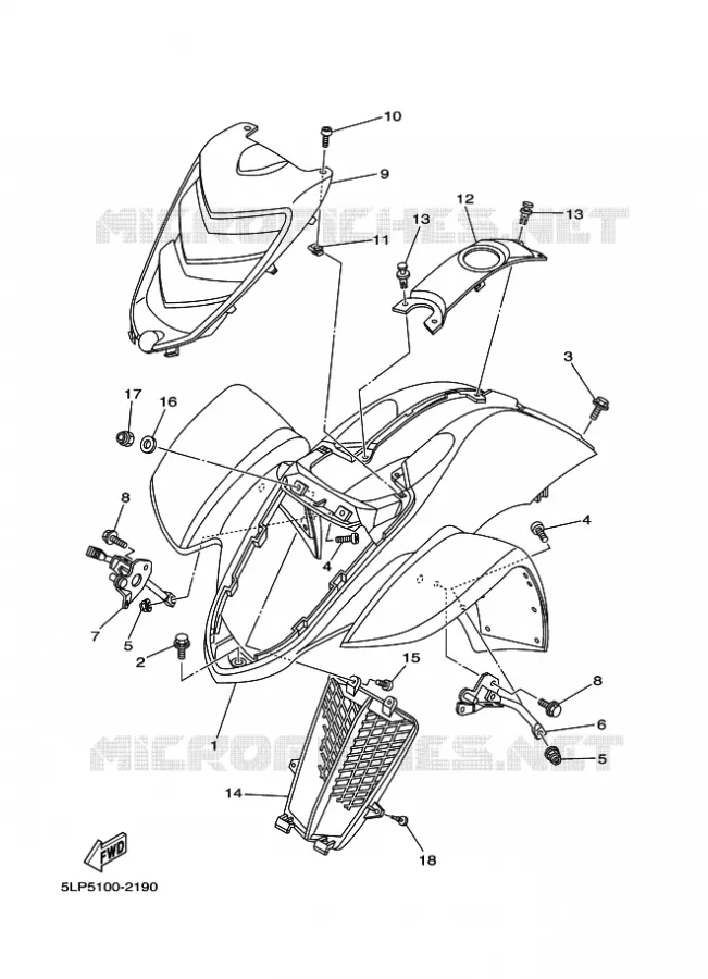 GARDE BOUE AVANT Yamaha QUAD 660 2005 RAPTOR  YFM660R
