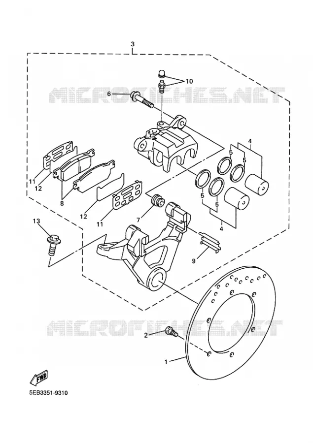 ETRIER DE FREIN ARRIERE Yamaha MOTO 600 2001 R6  YZF-R6