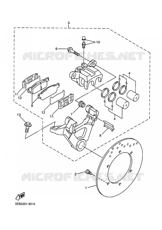 ETRIER DE FREIN ARRIERE Yamaha MOTO 600 2002 R6  YZF-R6