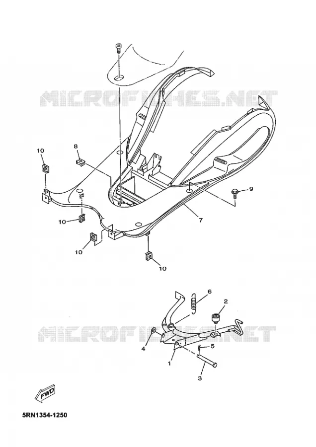 SUPPORT / REPOSE PIEDS Yamaha SCOOTER 50 2002 OVETTO  YN50