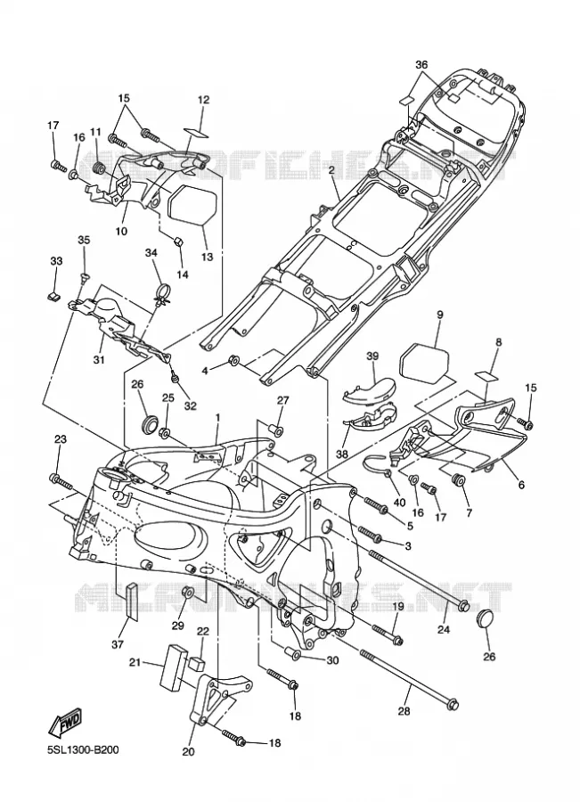 CADRE Yamaha MOTO 600 2004 R6  YZF-R6