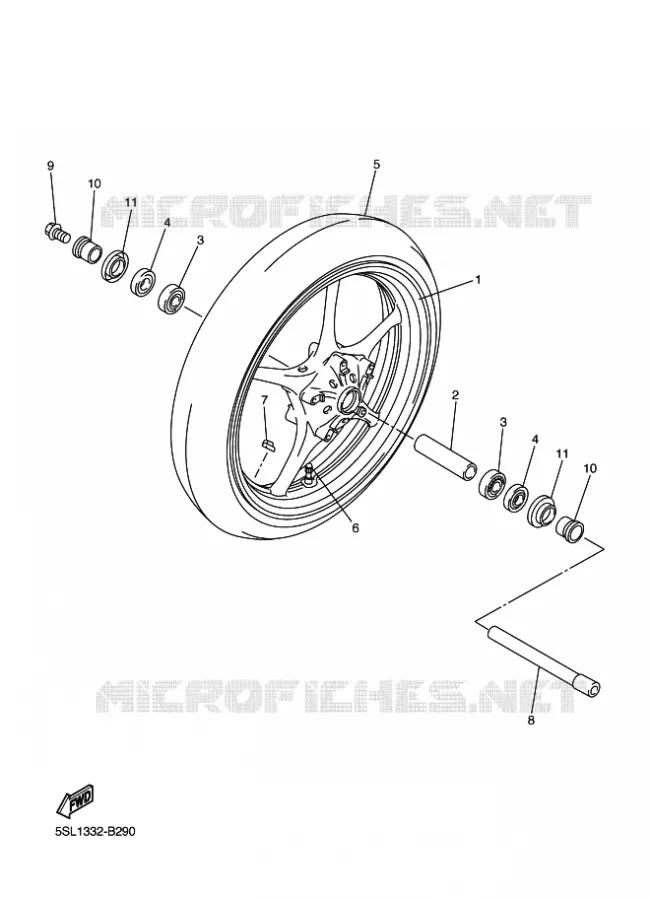 ROUE AVANT Yamaha MOTO 600 2004 R6  YZF-R6