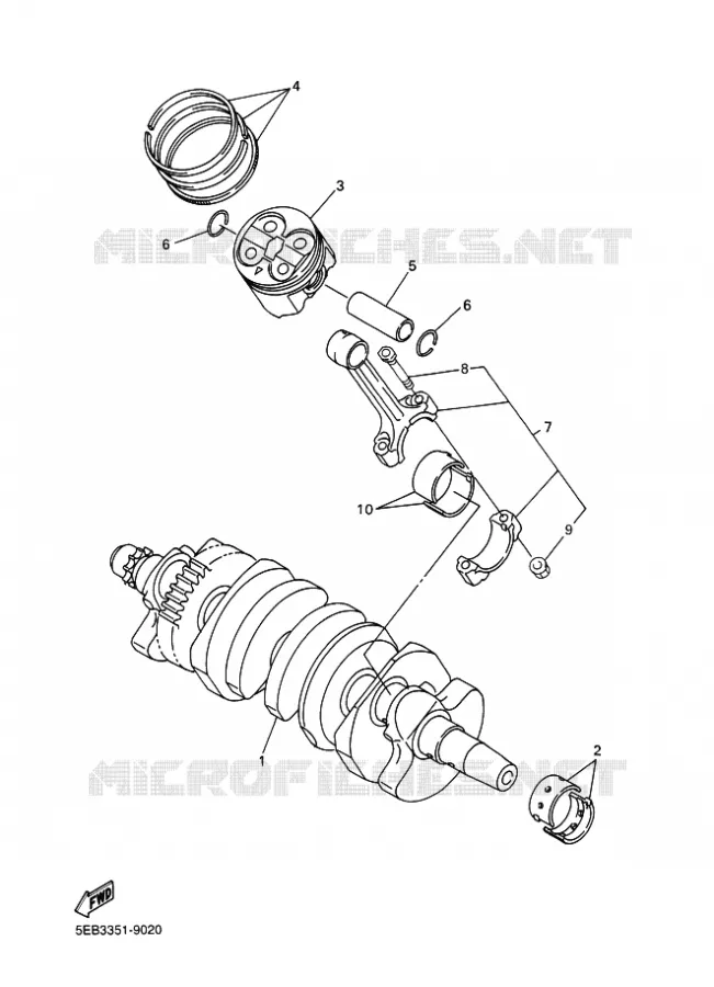 VILEBREQUIN / PISTON Yamaha MOTO 600 2005 R6  YZF-R6